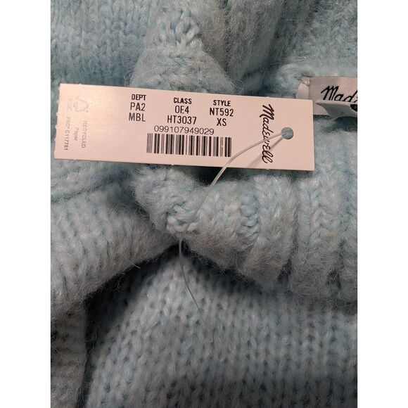 Madewell Alpaca Blend Turtleneck Sweater Sky Blue Hi Low NT592 XS NWT - Picture 4 of 14